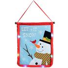 WeRChristmas 50 cm Schneemann Let it Snow, Weihnachts-Deko zum Aufhängen, Flagge mit Farbwechsel-LEDs, Mehrfarbig