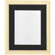 Frames by Post 8 x 8 Zoll Nordic Bild-/Fotorahmen für 5 x 5 Zoll großes Bild mit schwarzem Passepartout, Antique-Look, cremefarben