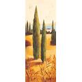 Eurographics Leinwandbild, Montecastello I, italienische Landschaft, Zypressen, Gemälde, bunt, 80 x 30 x 2,5 cm