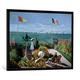 Gerahmtes Bild von Claude Monet "The Terrace at Sainte-Adresse, 1867", Kunstdruck im hochwertigen handgefertigten Bilder-Rahmen, 100x70 cm, Schwarz matt