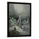 Gerahmtes Bild von Gustave Dore Arachne, from the 12th canto of Dante's 'Purgatory', Kunstdruck im hochwertigen handgefertigten Bilder-Rahmen, 60x80 cm, Schwarz matt