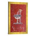 Gerahmtes Bild von Pompeji Pompeji, Brunnen/Wandmalerei, Kunstdruck im hochwertigen handgefertigten Bilder-Rahmen, 40x60 cm, Gold raya