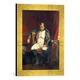Gerahmtes Bild von Paul Delaroche "Napoleon I. zu Fontainebleau am 31. März 1814 nach Empfang der Nachricht vom Einzug der Verbündeten in Paris", Kunstdruck im hochwertigen handgefertigten Bilder-Rahmen, 30x40 cm, Gold raya