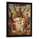 Gerahmtes Bild von IkonenmalereiDie Heilige Dreifaltigkeit nach dem Alten Testament, Kunstdruck im hochwertigen handgefertigten Bilder-Rahmen, 50x70 cm, Schwarz matt