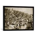 Gerahmtes Bild von Richard Caton II Woodville "The Battle of Towton, illustration from 'Hutchinson's Story of the British Nation', c.1923", Kunstdruck im hochwertigen handgefertigten Bilder-Rahmen, 70x50 cm, Schwarz matt