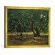 Gerahmtes Bild von Claude Monet Forêt de Fontainebleau, Kunstdruck im hochwertigen handgefertigten Bilder-Rahmen, 70x50 cm, Gold raya