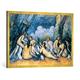 Gerahmtes Bild von Paul Cézanne "The Large Bathers, c.1900-05", Kunstdruck im hochwertigen handgefertigten Bilder-Rahmen, 100x70 cm, Gold raya