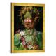 Gerahmtes Bild von Giuseppe Arcimboldo Vertumnus (Kaiser Rudolf II.), Kunstdruck im hochwertigen handgefertigten Bilder-Rahmen, 50x70 cm, Gold raya