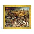 Gerahmtes Bild von Pieter Brueghel der Jüngere P.Brueghel d.J, Triumph des Todes, Kunstdruck im hochwertigen handgefertigten Bilder-Rahmen, 40x30 cm, Gold raya
