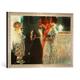 Gerahmtes Bild von Gustav Klimt Schubert am Klavier/Gem. Klimt 1899", Kunstdruck im hochwertigen handgefertigten Bilder-Rahmen, 60x40 cm, Silber raya