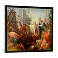 Gerahmtes Bild von Thomas Christian Wink "Cicero entdeckt den Syrakusanern das Grab des Archimedes", Kunstdruck im hochwertigen handgefertigten Bilder-Rahmen, 100x70 cm, Schwarz matt