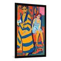 Gerahmtes Bild von Ernst Ludwig Kirchner "Self Portrait with a Model, 1907", Kunstdruck im hochwertigen handgefertigten Bilder-Rahmen, 70x100 cm, Schwarz matt