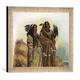 Gerahmtes Bild von Karl Bodmer Sih-Chida und Mahchsi-Karehde, Mandan-Indianer, Kunstdruck im hochwertigen handgefertigten Bilder-Rahmen, 40x30 cm, Silber Raya
