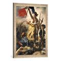 Gerahmtes Bild von Eugène Delacroix Die Freiheit führt das Volk, Kunstdruck im hochwertigen handgefertigten Bilder-Rahmen, 50x70 cm, Silber Raya