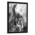 Gerahmtes Bild von Conrad Beckmann F.Reuter, Hüsung/Ill.v.C.Beckmann, Kunstdruck im hochwertigen handgefertigten Bilder-Rahmen, 60x80 cm, Schwarz matt