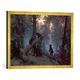 Gerahmtes Bild von Ivan Ivanovich Shishkin Morning in a Pine Forest, 1889", Kunstdruck im hochwertigen handgefertigten Bilder-Rahmen, 70x50 cm, Gold raya