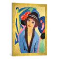 Gerahmtes Bild von Ernst Ludwig Kirchner Portrait of Gerda, Kunstdruck im hochwertigen handgefertigten Bilder-Rahmen, 50x70 cm, Gold raya