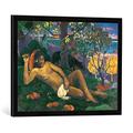 Gerahmtes Bild von Paul Gauguin Te Arii Vahine, Kunstdruck im hochwertigen handgefertigten Bilder-Rahmen, 70x50 cm, Schwarz matt