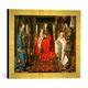 Gerahmtes Bild von Jan Van Eyck Madonna des Kanonikus Joris van der Paele, Kunstdruck im hochwertigen handgefertigten Bilder-Rahmen, 40x30 cm, Gold raya