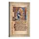 Gerahmtes Bild von 14. Jahrhundert König David/Buchmalerei 14.Jh, Kunstdruck im hochwertigen handgefertigten Bilder-Rahmen, 30x40 cm, Silber raya
