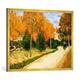 Gerahmtes Bild von Vincent van Gogh "Park im Herbst, oder der Stadtpark", Kunstdruck im hochwertigen handgefertigten Bilder-Rahmen, 100x70 cm, Gold raya