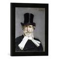 Gerahmtes Bild von Giovanni Boldini Giuseppe Verdi/Boldini, Kunstdruck im hochwertigen handgefertigten Bilder-Rahmen, 30x40 cm, Schwarz matt