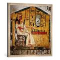 Gerahmtes Bild von Wandmalerei "Nefertari beim Senet-Spiel /Wandmalerei", Kunstdruck im hochwertigen handgefertigten Bilder-Rahmen, 70x70 cm, Silber raya