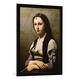 Gerahmtes Bild von Camille Corot "La femme à la perle", Kunstdruck im hochwertigen handgefertigten Bilder-Rahmen, 60x80 cm, Schwarz matt