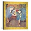 Gerahmtes Bild von Edgar Degas Two Dancers at Rest or, Dancers in Blue, c.1898, Kunstdruck im hochwertigen handgefertigten Bilder-Rahmen, 30x30 cm, Gold raya