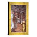 Gerahmtes Bild von Albertus Magnus "Albertus M.rettet Kind / Fresko Soncino", Kunstdruck im hochwertigen handgefertigten Bilder-Rahmen, 30x40 cm, Gold raya