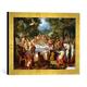 Gerahmtes Bild von Henrick van Balen IDas Fest der Götter, Kunstdruck im hochwertigen handgefertigten Bilder-Rahmen, 40x30 cm, Gold raya