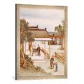 Gerahmtes Bild von 18. Jahrhundert China: Tee-Händler/18.Jh, Kunstdruck im hochwertigen handgefertigten Bilder-Rahmen, 50x70 cm, Silber raya