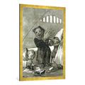 Gerahmtes Bild von Francisco Jose de Goya y Lucientes "193-0082149 Hobgoblins, plate 49 of 'Los caprichos', 1799", Kunstdruck im hochwertigen handgefertigten Bilder-Rahmen, 70x100 cm, Gold raya