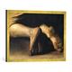 Gerahmtes Bild von Michelangelo Merisi Caravaggio Madonna di Loreto, Kunstdruck im hochwertigen handgefertigten Bilder-Rahmen, 70x50 cm, Gold raya