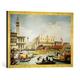 Gerahmtes Bild von Giovanni Antonio Canaletto The Betrothal of the Venetian Doge to the Adriatic Sea, c.1739-30, Kunstdruck im hochwertigen handgefertigten Bilder-Rahmen, 70x50 cm, Gold raya