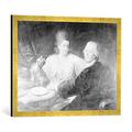 Gerahmtes Bild von Christoph Willibald Ritter von Gluck Chr. W. Gluck mit Gattin, Kunstdruck im hochwertigen handgefertigten Bilder-Rahmen, 70x50 cm, Gold raya