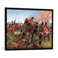 Gerahmtes Bild von R Knötel "Schlacht v.Waterloo 1815 / R. Knötel", Kunstdruck im hochwertigen handgefertigten Bilder-Rahmen, 100x70 cm, Schwarz matt