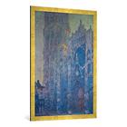 Gerahmtes Bild von Claude Monet "La cathedrale de Rouen. Le portail et la tour Saint-Romain, effet du matin", Kunstdruck im hochwertigen handgefertigten Bilder-Rahmen, 70x100 cm, Gold raya