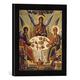 Gerahmtes Bild von IkonenmalereiDie Heilige Dreifaltigkeit nach dem Alten Testament, Kunstdruck im hochwertigen handgefertigten Bilder-Rahmen, 30x30 cm, Schwarz matt