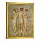Gerahmtes Bild von 1. Jahrhundert "Die drei Grazien", Kunstdruck im hochwertigen handgefertigten Bilder-Rahmen, 70x70 cm, Gold raya