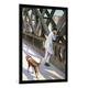 Gerahmtes Bild von Gustave Caillebotte "Detail of Le Pont de L'Europe: detail of a resting man and a dog, 1876", Kunstdruck im hochwertigen handgefertigten Bilder-Rahmen, 70x100 cm, Schwarz matt