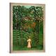 Gerahmtes Bild von Henri J.F. Rousseau Femme se promenant dans un foret exotique, Kunstdruck im hochwertigen handgefertigten Bilder-Rahmen, 50x70 cm, Silber raya