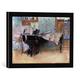 Gerahmtes Bild von Carl Larsson "Suzanne am Klavier", Kunstdruck im hochwertigen handgefertigten Bilder-Rahmen, 40x30 cm, Schwarz matt