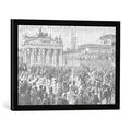 Gerahmtes Bild von Wilhelm Camphausen Einzug durch Brandenburger Tor 1871", Kunstdruck im hochwertigen handgefertigten Bilder-Rahmen, 60x40 cm, Schwarz matt