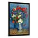 Gerahmtes Bild von Vincent van Gogh "Still Life: Vase with Cornflowers and Poppies, 1887", Kunstdruck im hochwertigen handgefertigten Bilder-Rahmen, 70x100 cm, Schwarz matt