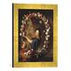 Gerahmtes Bild von J-B. & A. Belin de Fontenay & Coypel "Portrait of a Woman Surrounded by Flowers, presumed to be Julie d'Angennes", Kunstdruck im hochwertigen handgefertigten Bilder-Rahmen, 30x40 cm, Gold raya