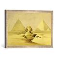 Gerahmtes Bild von David Roberts The Great Sphinx and the Pyramids of Giza, from 'Egypt and Nubia', Vol.1, Kunstdruck im hochwertigen handgefertigten Bilder-Rahmen, 60x40 cm, Silber raya