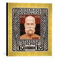 Gerahmtes Bild von Koloman Moser Franz Joseph I./Briefmarke, Kolo Moser, Kunstdruck im hochwertigen handgefertigten Bilder-Rahmen, 30x30 cm, Gold raya