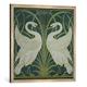 Gerahmtes Bild von Walter Crane "'Swan, Rush and Iris' wallpaper design", Kunstdruck im hochwertigen handgefertigten Bilder-Rahmen, 70x70 cm, Silber raya