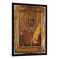 Gerahmtes Bild von Ikonenmalerei "Heilige Paraskeva / russ. Ikone/ um 1700", Kunstdruck im hochwertigen handgefertigten Bilder-Rahmen, 70x100 cm, Schwarz matt